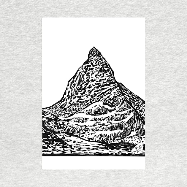 MATTERHORN ink painting by lautir